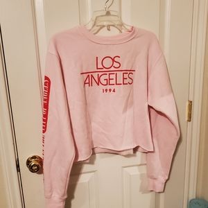 Pink Los Angeles Cropped Sweater